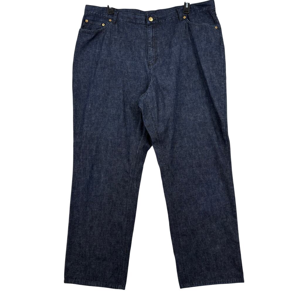 Ralph Lauren High Rise Jeans Size 22W Dark Wash 100% Cotton Straight Y2K